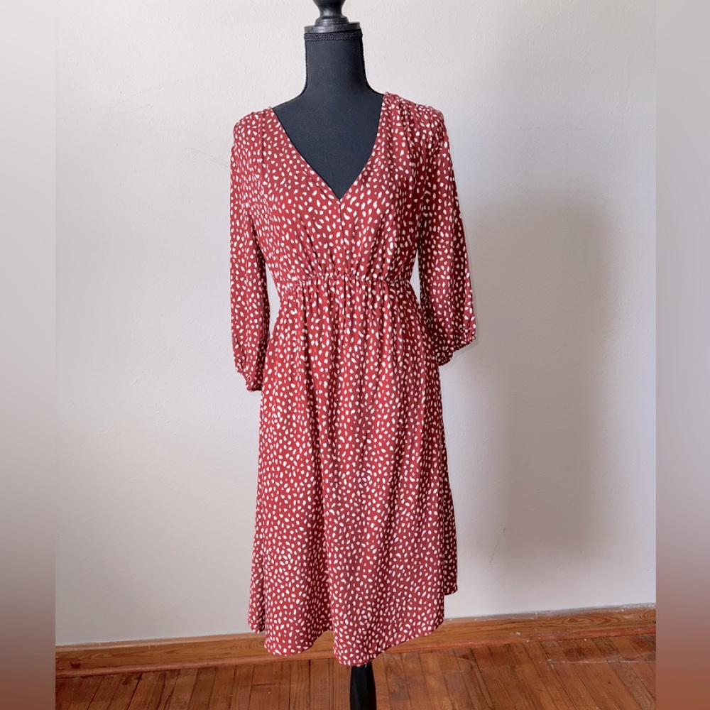 Isabel Maternity Dress Polka Dot Coral Pink X Small